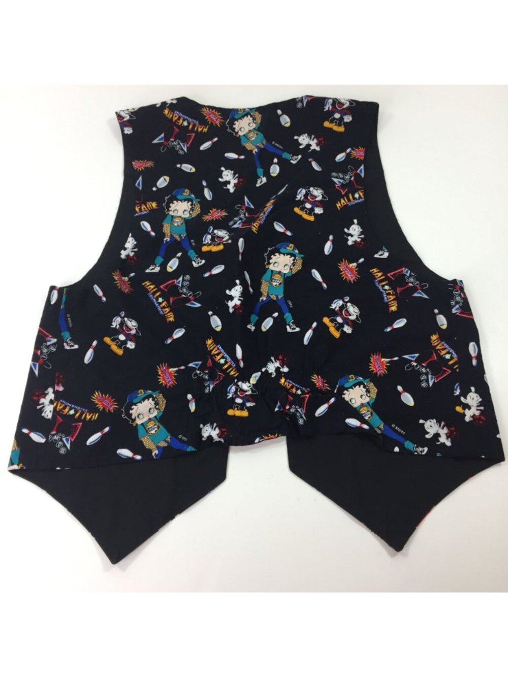 Handmade Womens Betty Boop Bowling Black Vest - Picture 12 of 14